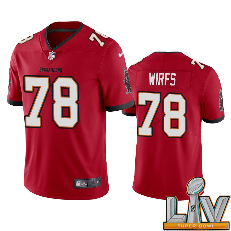 Super Bowl LV 2021 Men Nike Tampa Bay Buccaneers #78 Tristan Wirfs Red 2020 NFL Draft Vapor Limited Jersey->customized nfl jersey->Custom Jersey